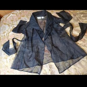 Sheer dress coat.